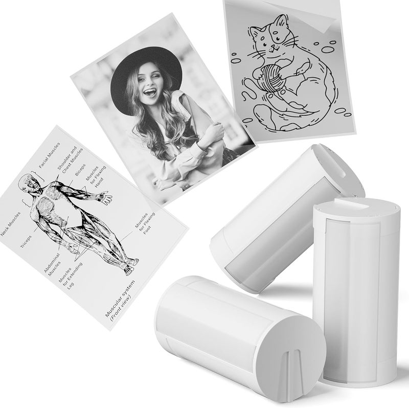 ETIKEZ Genuine Self-Adhesive Thermal Printer Stickers, Compatible with PM290C Mini Sticker Printer, Black on White, 54mmx3.2m Sticker Paper for Journal, Study, Photos, Note, 3 Rolls, Transparent - Image 1